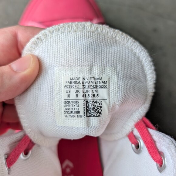 Converse All Star Chuck Taylor White Pink Ombre Gradient High Top Sneakers - Picture 11 of 13